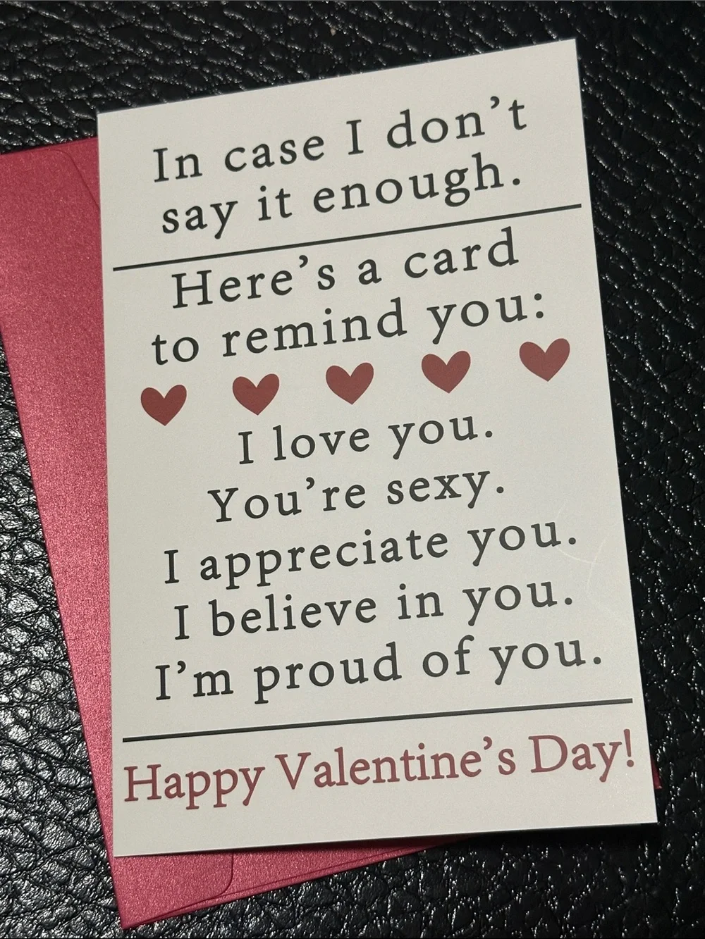 Valentine's Day Card with Hearts - Red and White